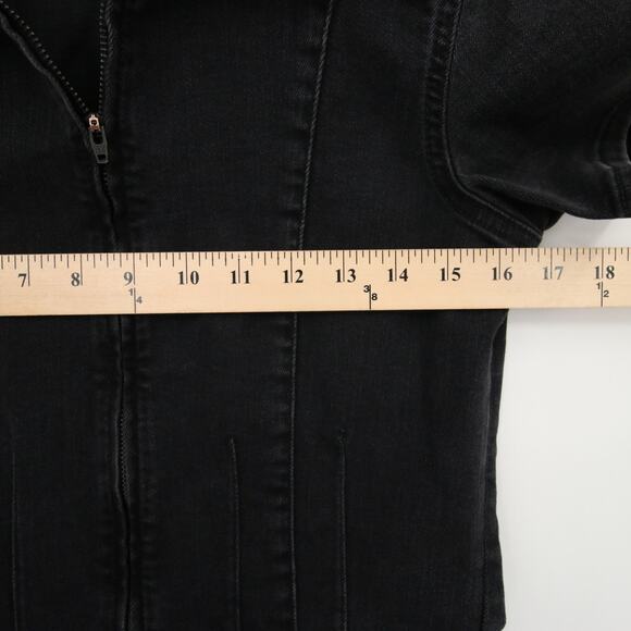 Free People We The Free Jayde Flare Jumpsuit Black Mamba NWT Denim Size M - Picture 5 of 13